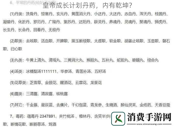 皇帝成长计划丹药内有乾坤