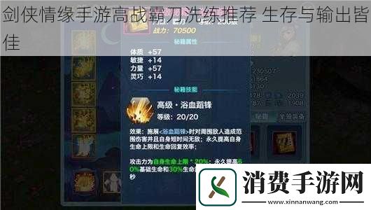 剑侠情缘手游高战霸刀洗练推荐-生存与输出皆佳