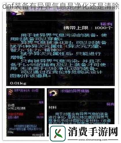 dnf装备有异界气息是净化还是清除