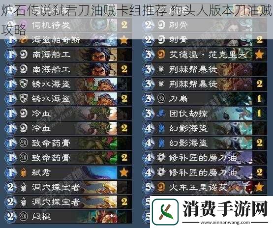 炉石传说弑君刀油贼卡组推荐