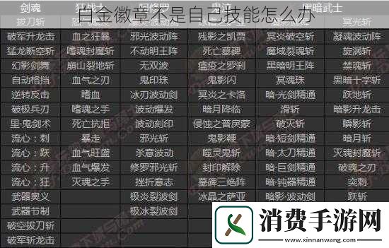 白金徽章不是自己技能怎么办