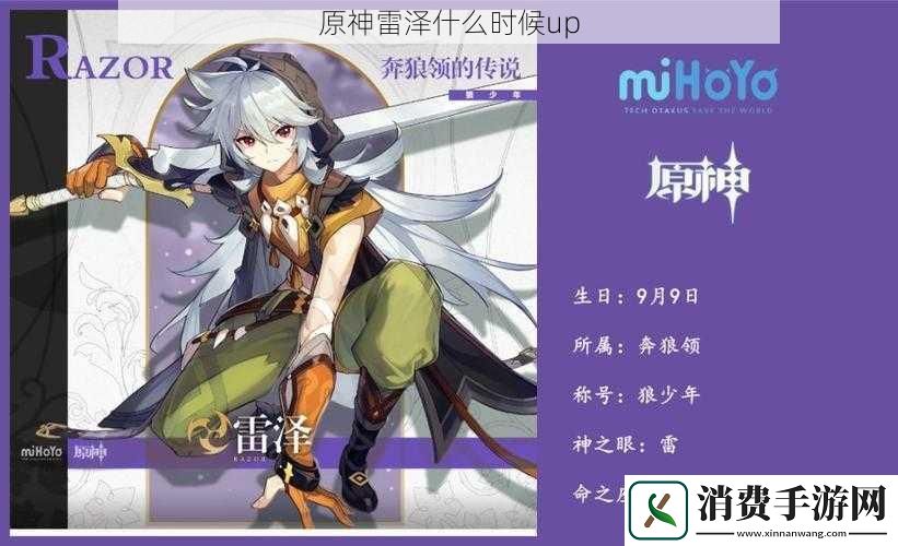 原神雷泽什么时候up