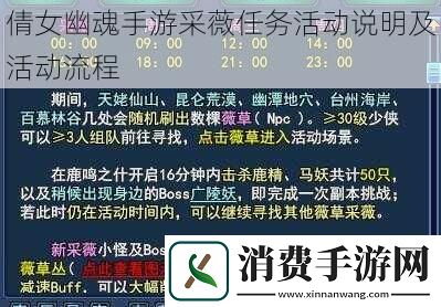 倩女幽魂手游采薇任务活动说明及活动流程