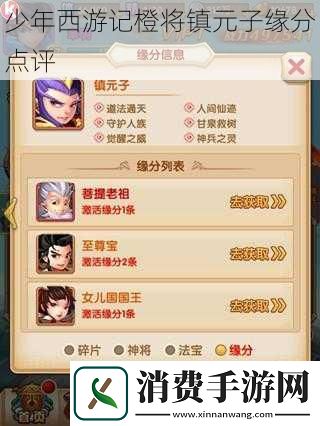 少年西游记橙将镇元子缘分点评