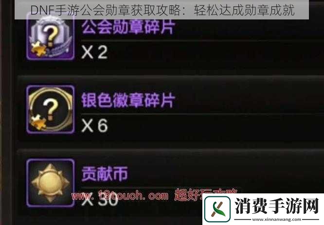 DNF手游公会勋章获取攻略