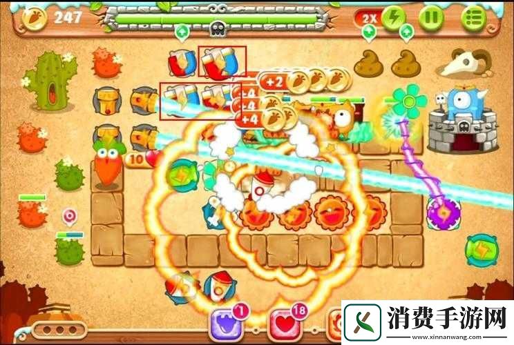 保卫萝卜278与79关金萝卜攻略指南