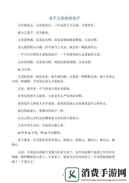 好儿子好老公好父亲的句子