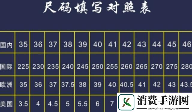 “国际尺码与中国尺码