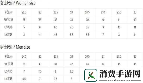 国产尺码和欧洲尺码表