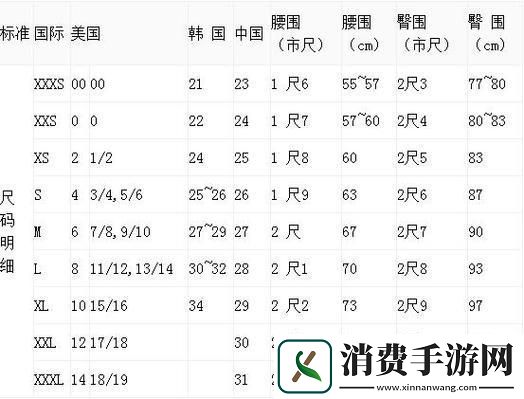 欧日尺码