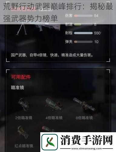 荒野行动武器巅峰排行