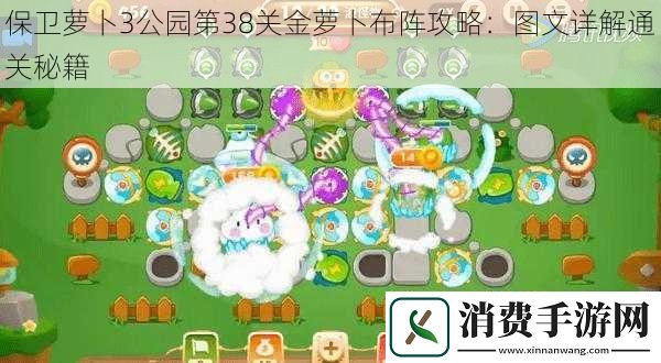 保卫萝卜3公园第38关金萝卜布阵攻略