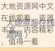 大地资源网中文在线观看