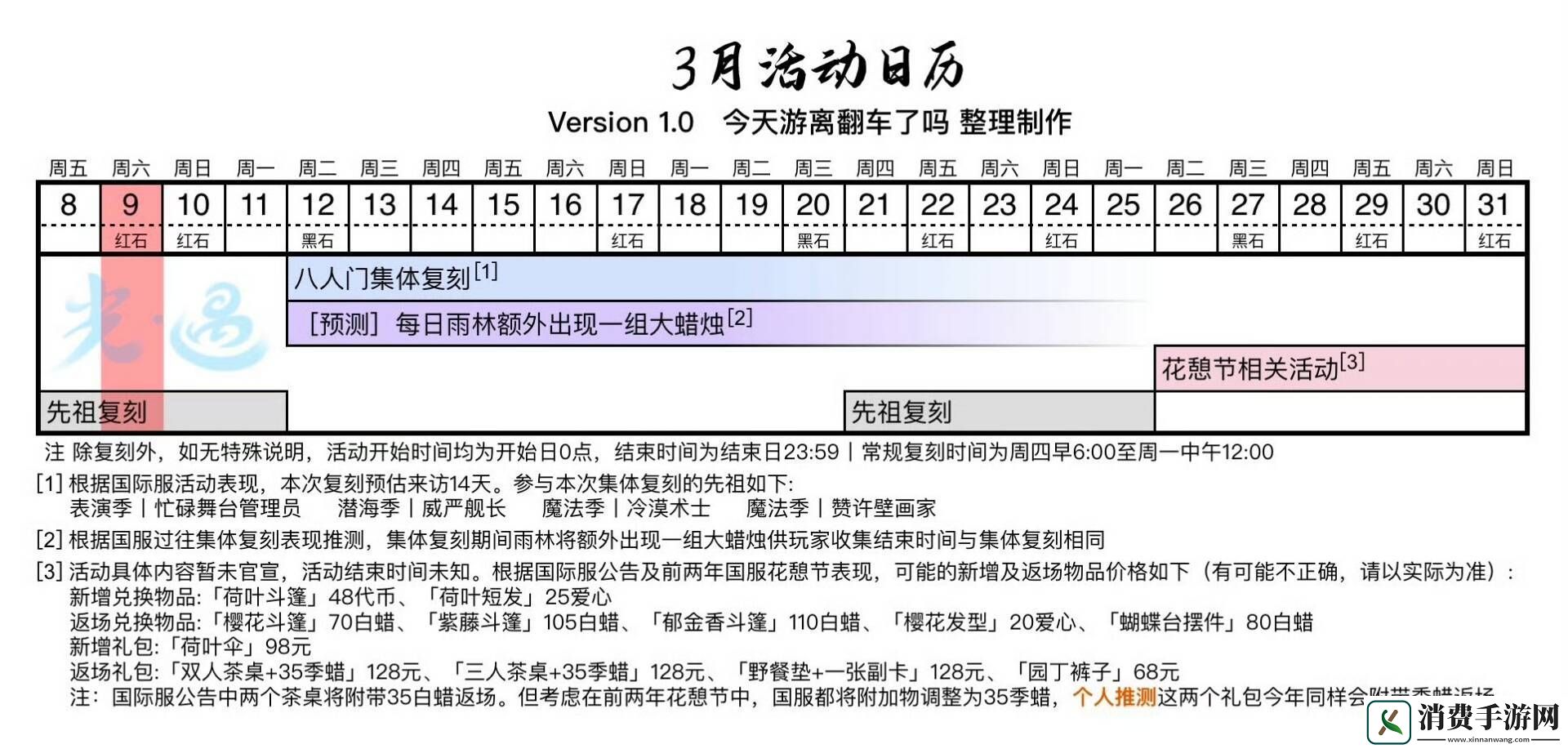 光遇3月有什么活动2024光遇3月活动日历分享