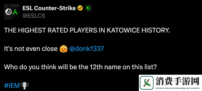 ESL盘点历届卡托维兹rating最高选手