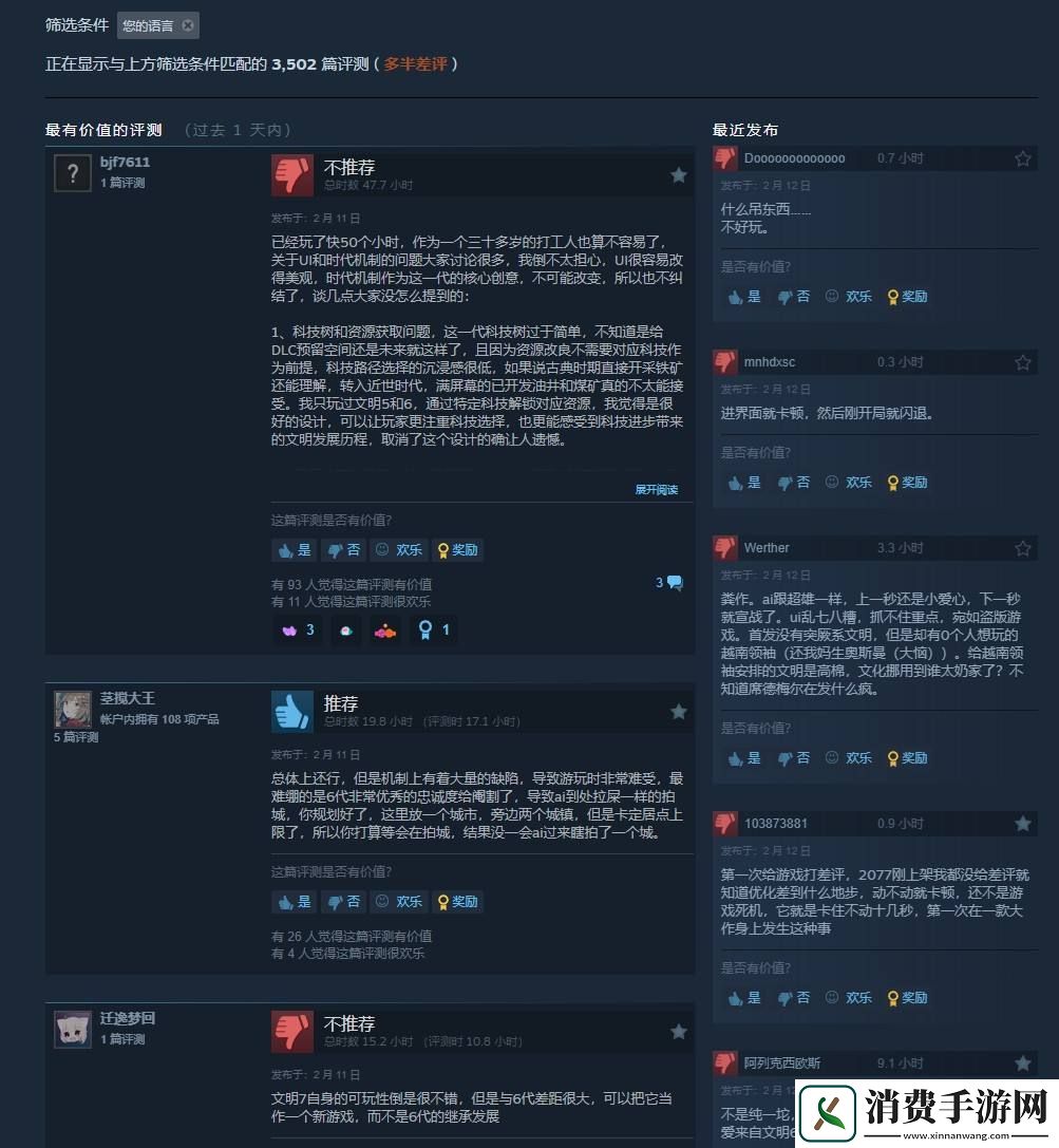 文明7中文区多半差评