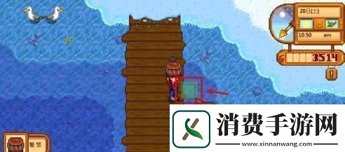 星露谷物语蟹笼放诱饵方法