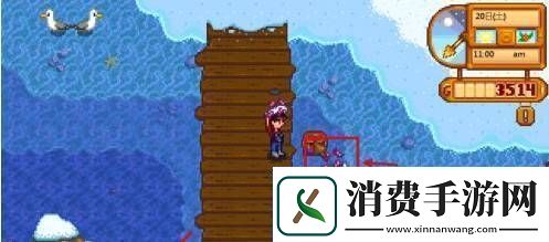 星露谷物语蟹笼放诱饵方法