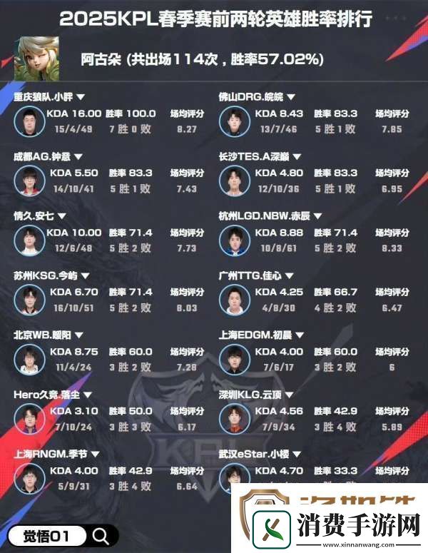 选手英雄胜率