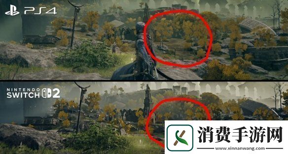 玩家对比艾尔登法环NS2版与PS4版阴影渲染画质