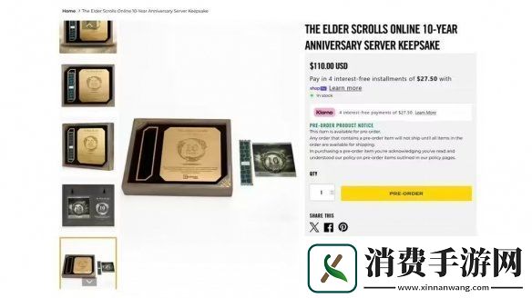 B社推出上古卷轴OL十周年纪念品：竟是一块内存条